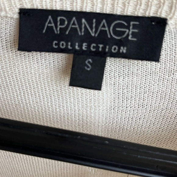 APANAGE cream fine knit sweater, hi-low style,  in size Small - Picture 5 of 8